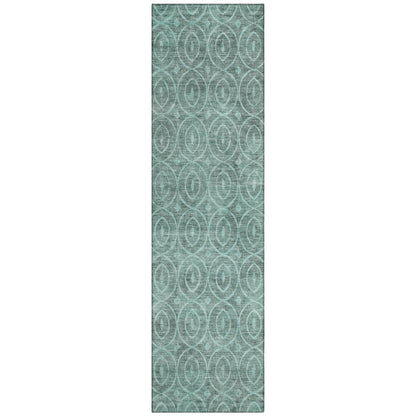 LOOMLAN Rugs Zafrine Teal Washable Indoor-Outdoor Rug