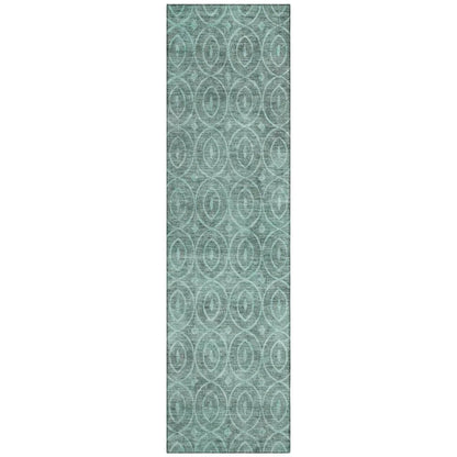 LOOMLAN Rugs Zafrine Teal Washable Indoor-Outdoor Rug
