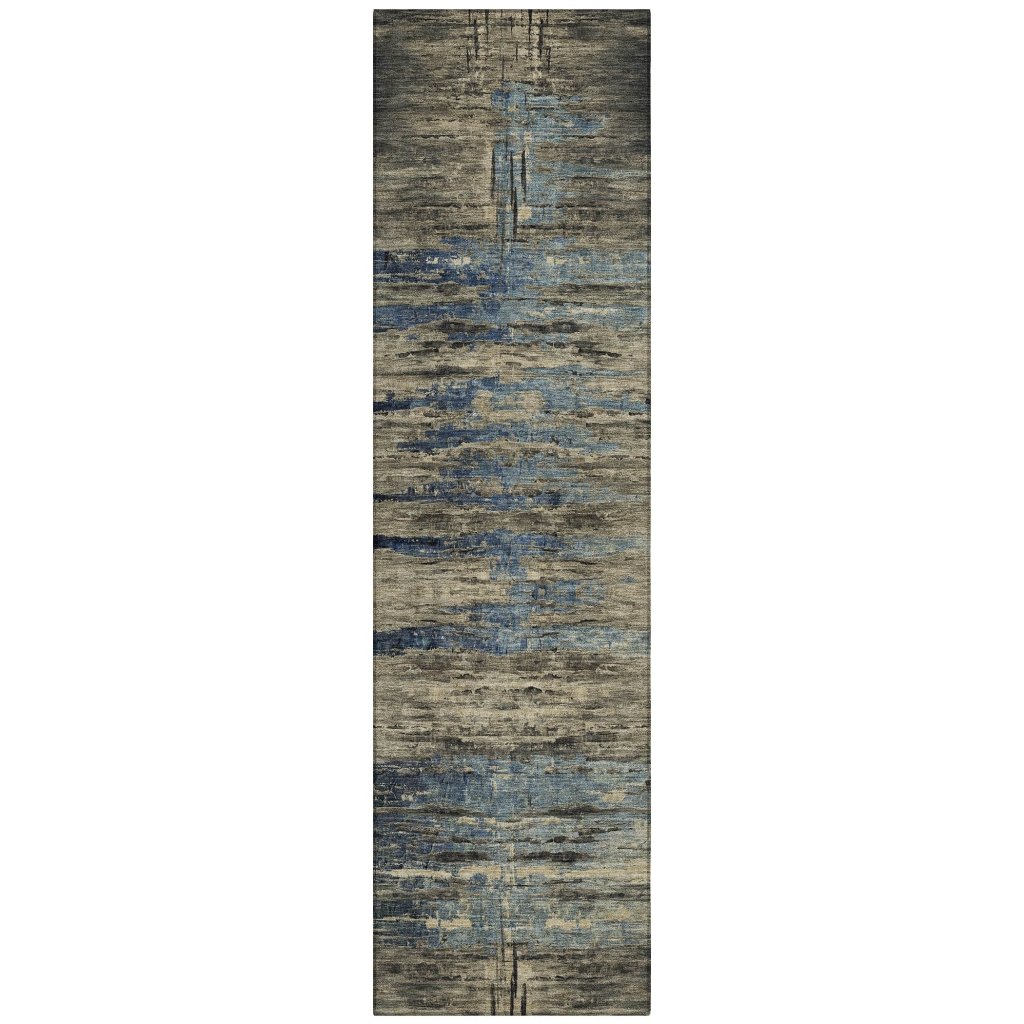 LOOMLAN Rugs Zahran Brown Washable Indoor-Outdoor Rug