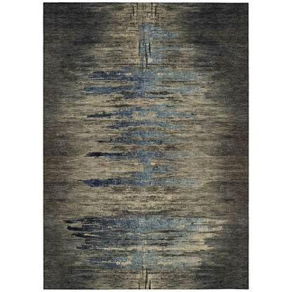 LOOMLAN Rugs Zahran Brown Washable Indoor-Outdoor Rug
