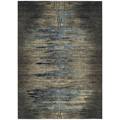 LOOMLAN Rugs Zahran Brown Washable Indoor-Outdoor Rug