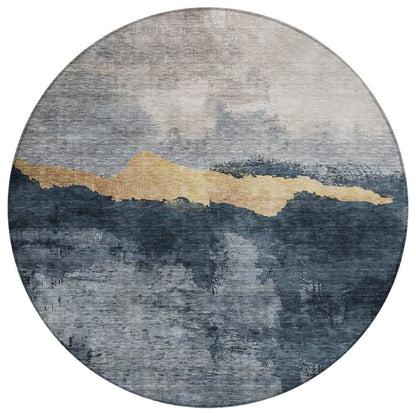 LOOMLAN Rugs Zailor Blue Washable Indoor-Outdoor Rug