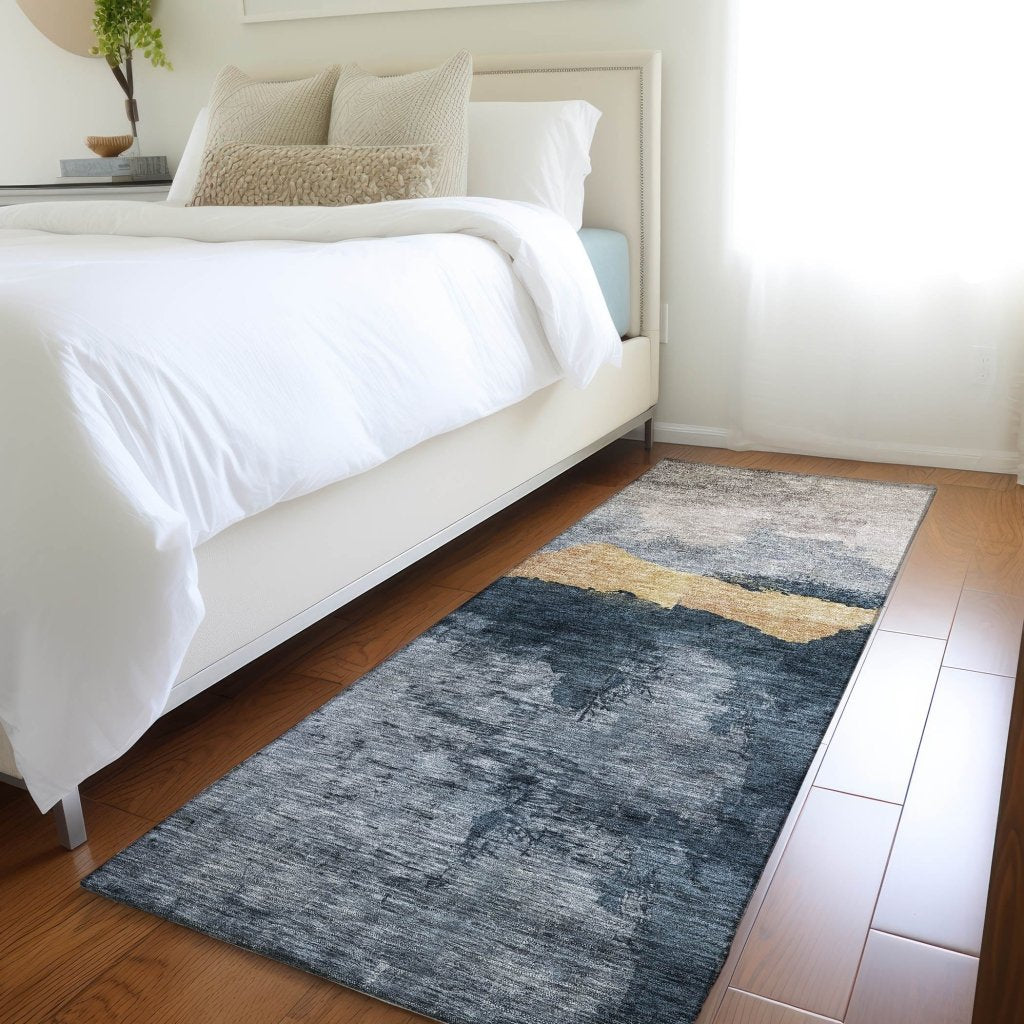 LOOMLAN Rugs Zailor Blue Washable Indoor-Outdoor Rug