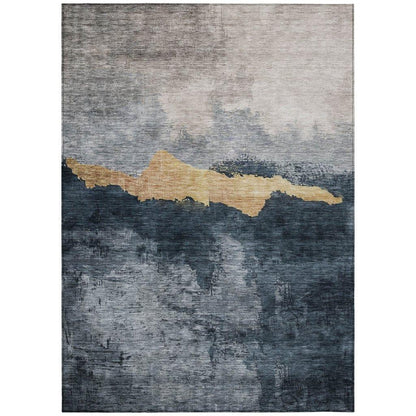LOOMLAN Rugs Zailor Blue Washable Indoor-Outdoor Rug