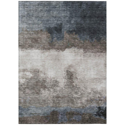 LOOMLAN Rugs Zailor Gray Washable Indoor-Outdoor Rug