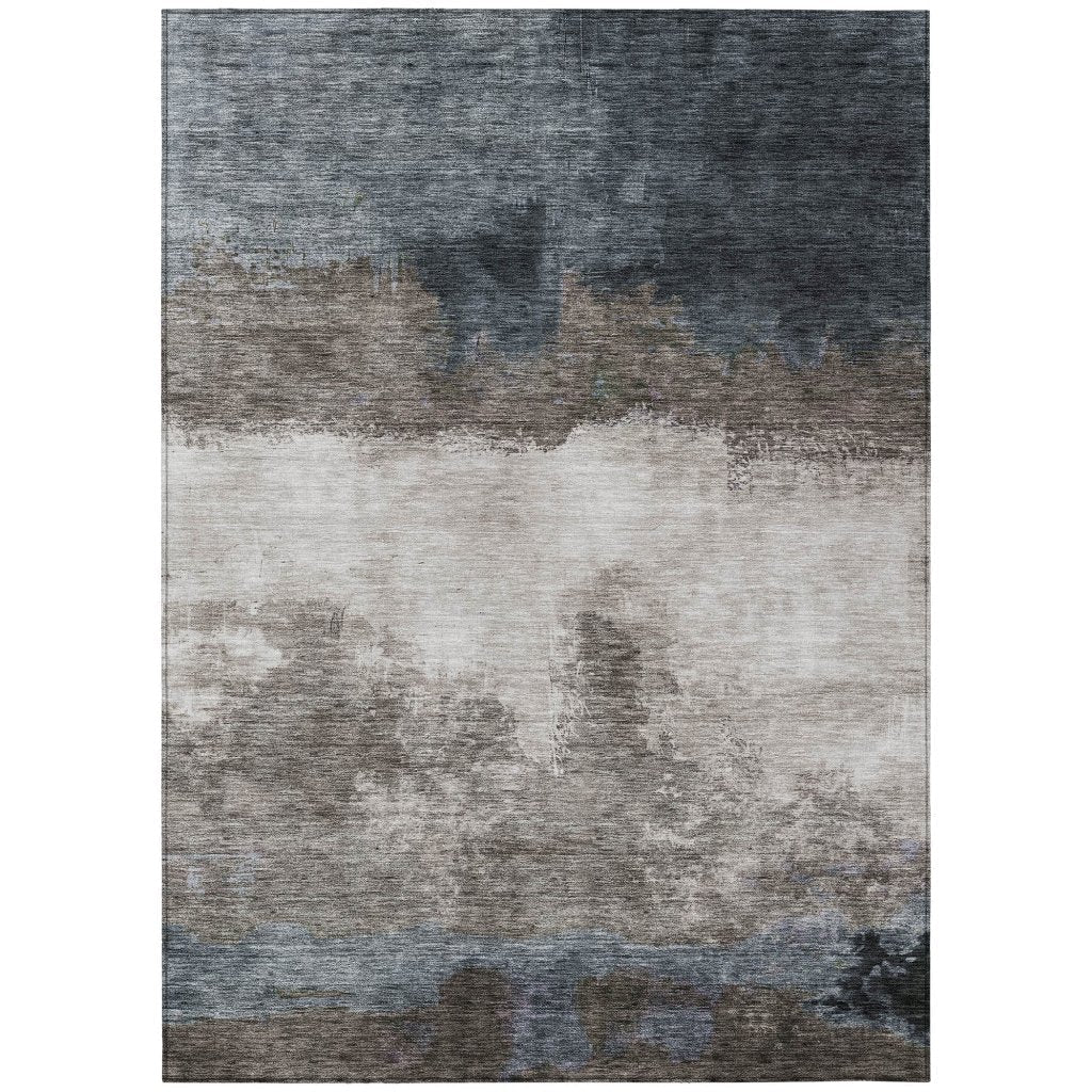 LOOMLAN Rugs Zailor Gray Washable Indoor-Outdoor Rug