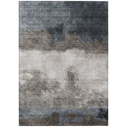 LOOMLAN Rugs Zailor Gray Washable Indoor-Outdoor Rug