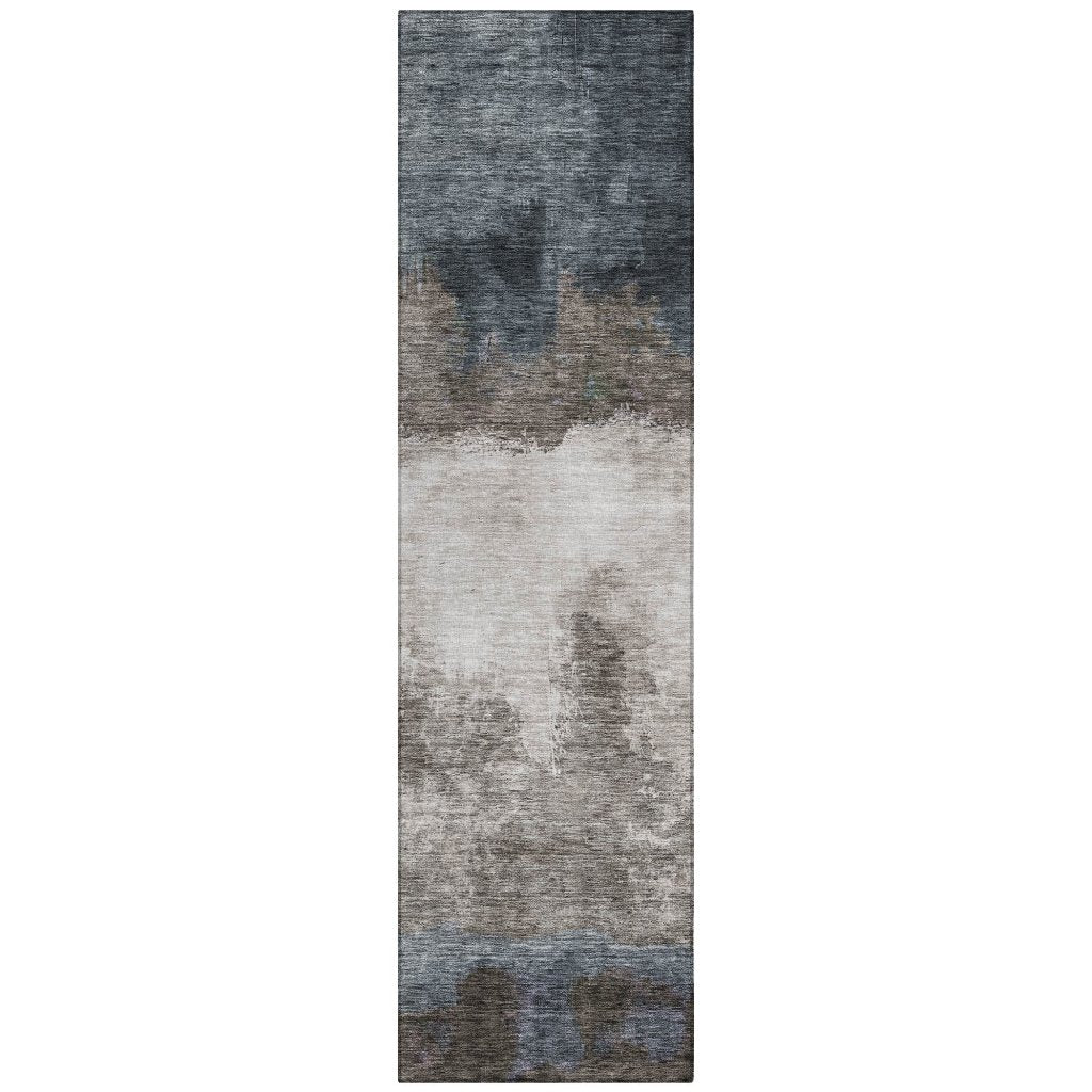LOOMLAN Rugs Zailor Gray Washable Indoor-Outdoor Rug