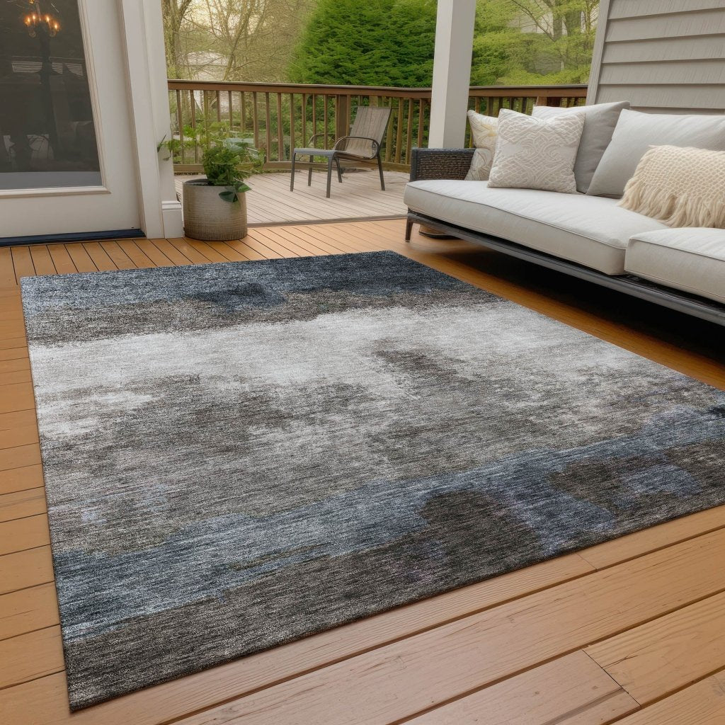 LOOMLAN Rugs Zailor Gray Washable Indoor-Outdoor Rug