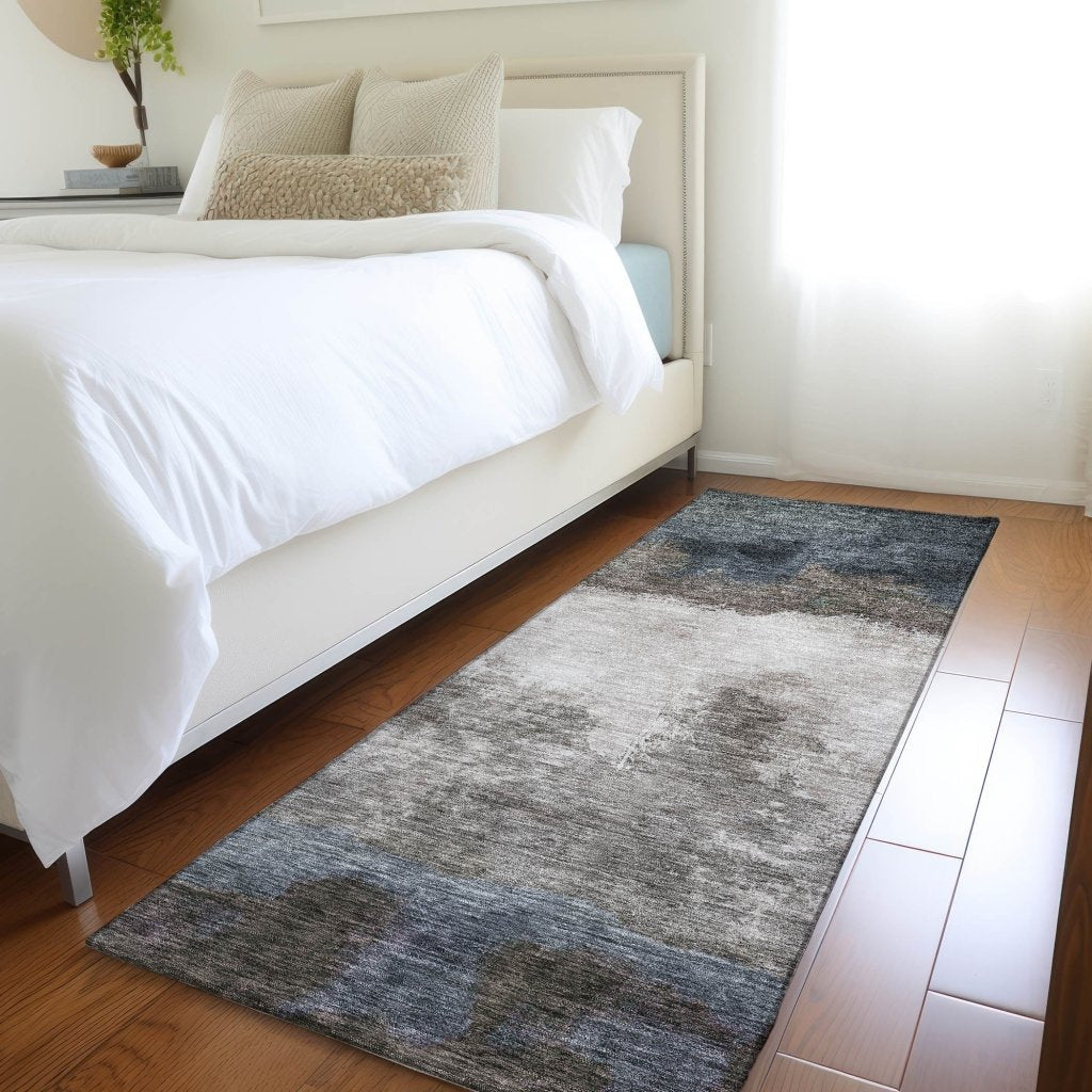LOOMLAN Rugs Zailor Gray Washable Indoor-Outdoor Rug