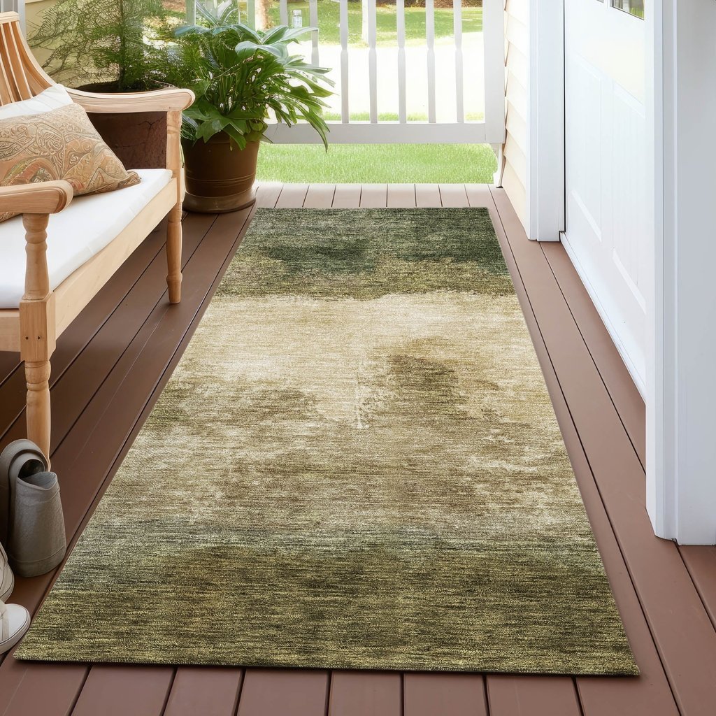 LOOMLAN Rugs Zailor Green Washable Indoor-Outdoor Rug