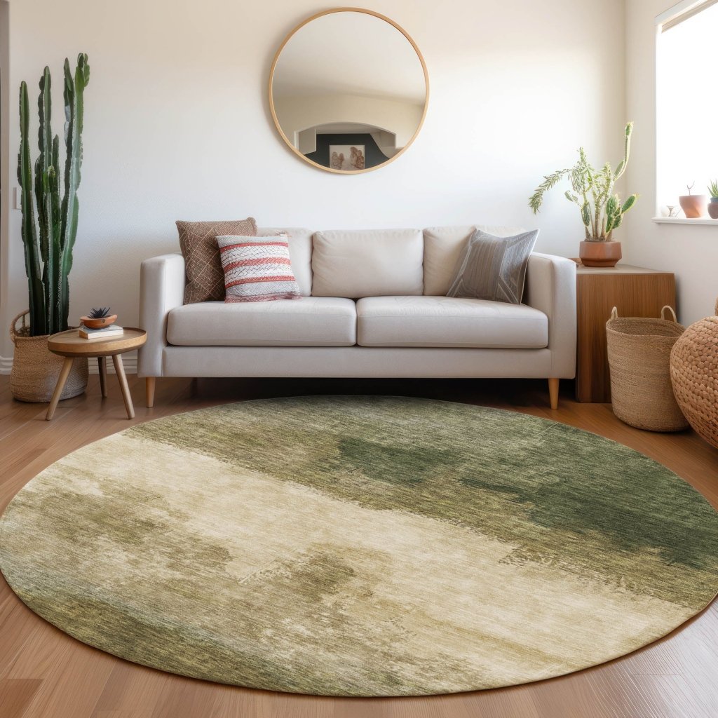 LOOMLAN Rugs Zailor Green Washable Indoor-Outdoor Rug