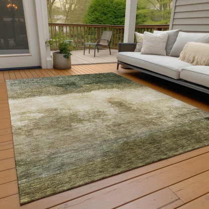LOOMLAN Rugs Zailor Green Washable Indoor-Outdoor Rug
