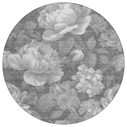 LOOMLAN Rugs Zaleenah Gray Washable Indoor-Outdoor Rug