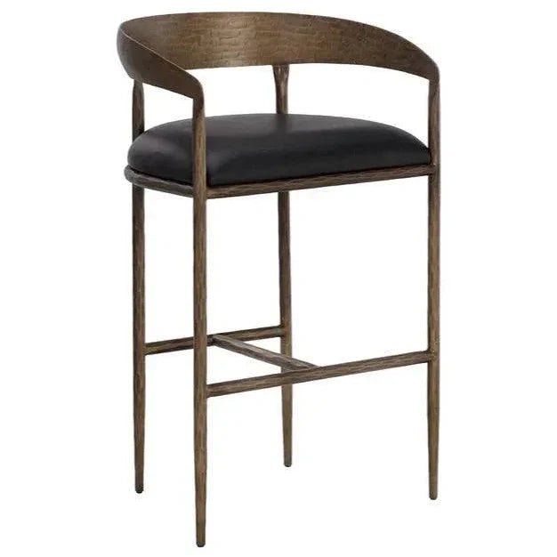 SUNPAN Zanatta Top Grain Leather Barstool