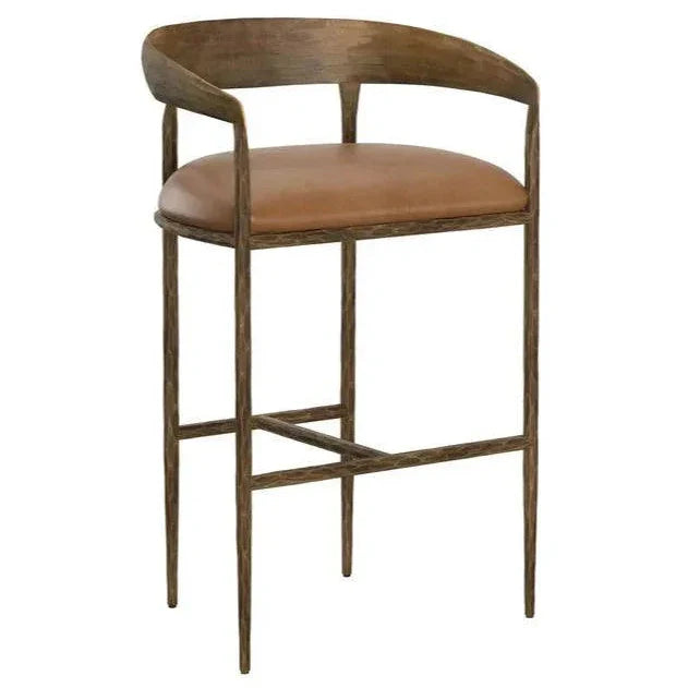 SUNPAN Zanatta Top Grain Leather Barstool