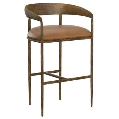 SUNPAN Zanatta Top Grain Leather Barstool