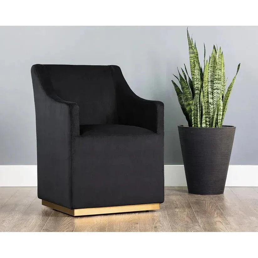 SUNPAN Zane Fabric Wheeled Dining Chair