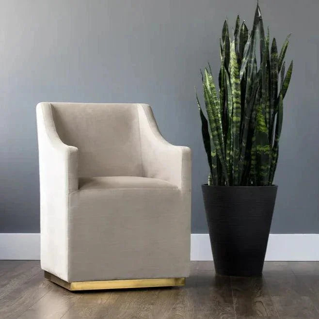 SUNPAN Zane Fabric Wheeled Dining Chair