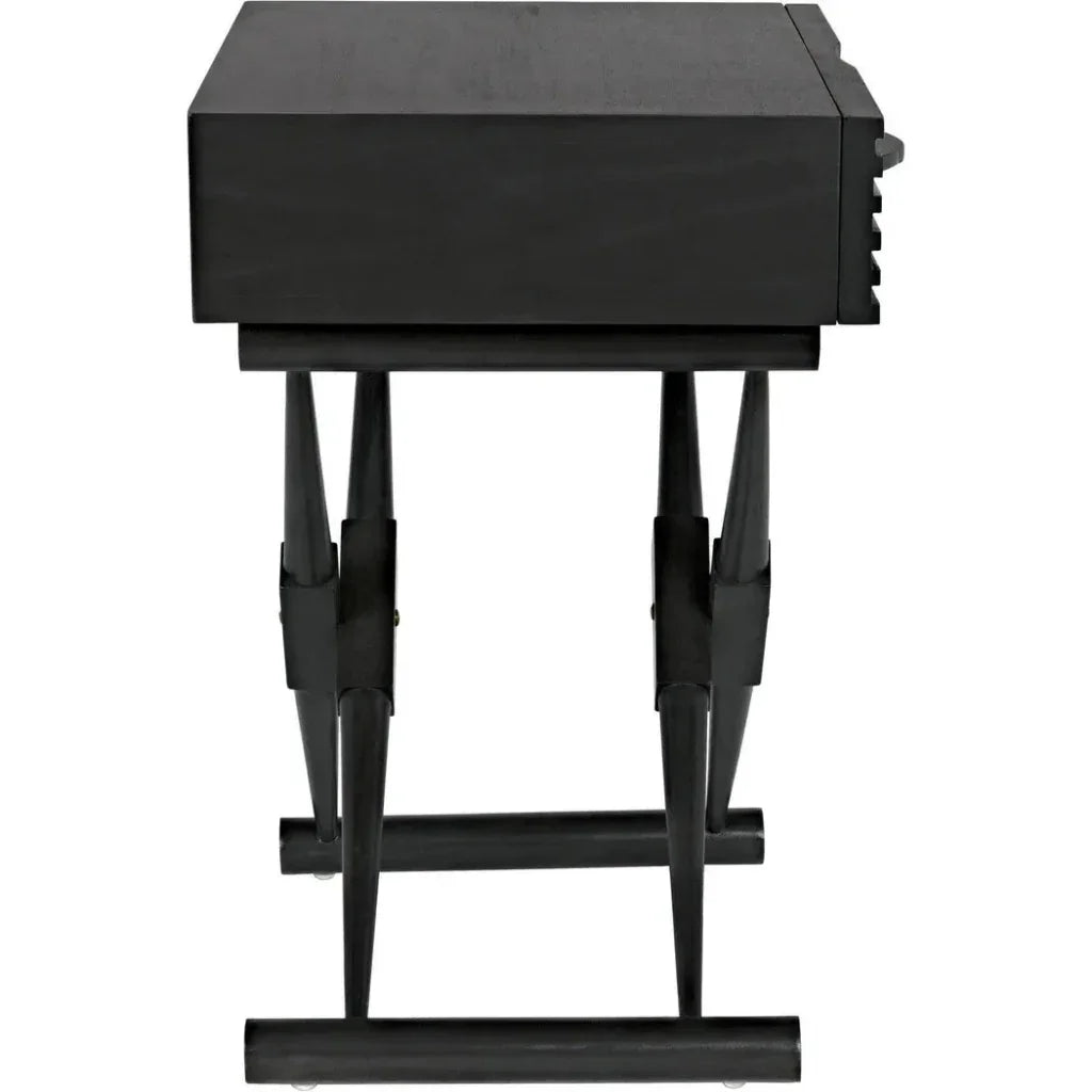 Noir Zanta Wood Rectangle Side Table