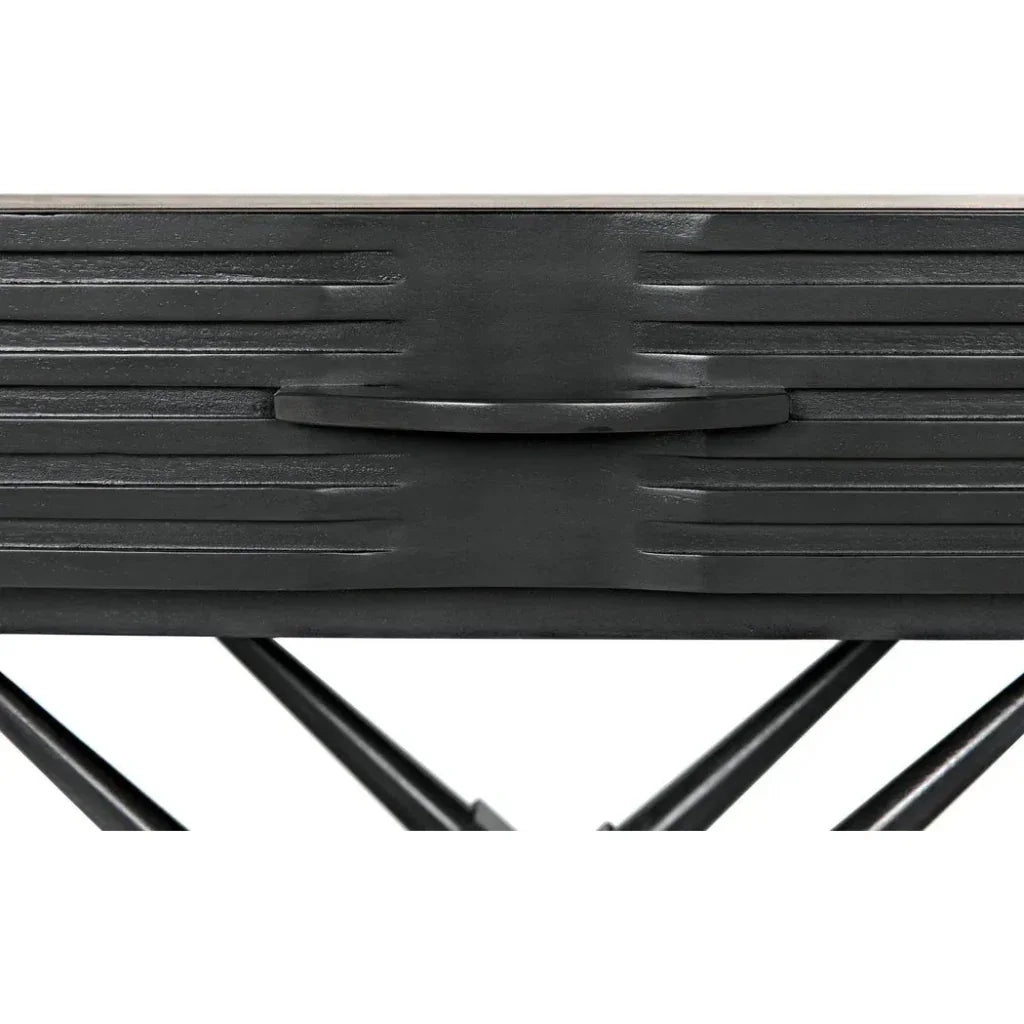 Noir Zanta Wood Rectangle Side Table