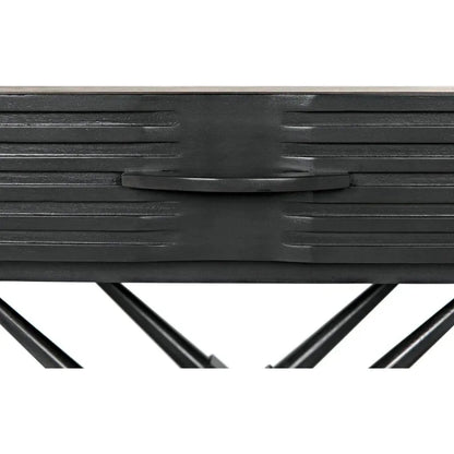 Noir Zanta Wood Rectangle Side Table