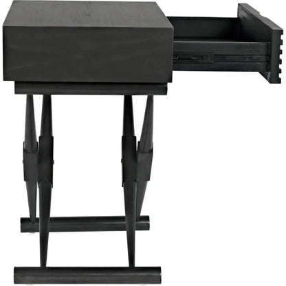 Noir Zanta Wood Rectangle Side Table