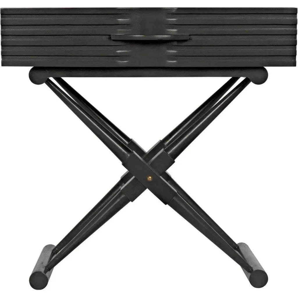Noir Zanta Wood Rectangle Side Table