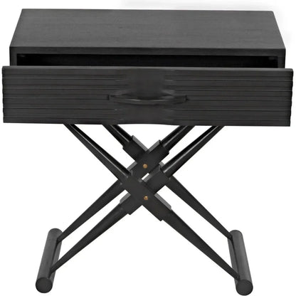 Noir Zanta Wood Rectangle Side Table