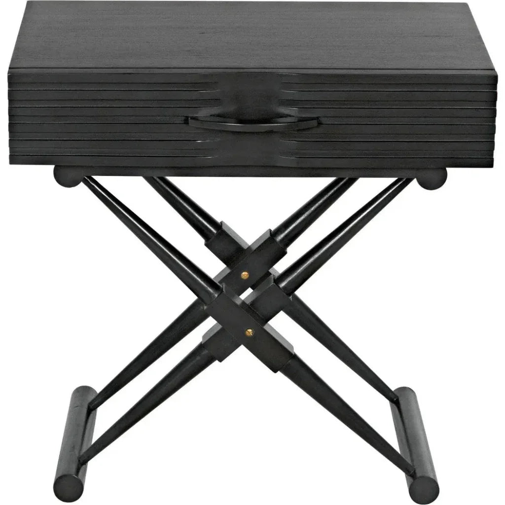 Noir Zanta Wood Rectangle Side Table