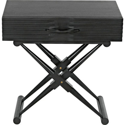 Noir Zanta Wood Rectangle Side Table