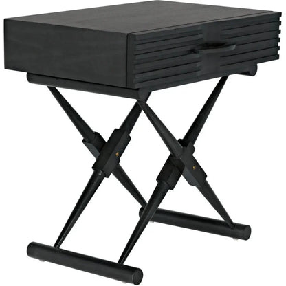 Noir Zanta Wood Rectangle Side Table