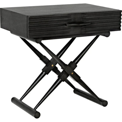Noir Zanta Wood Rectangle Side Table