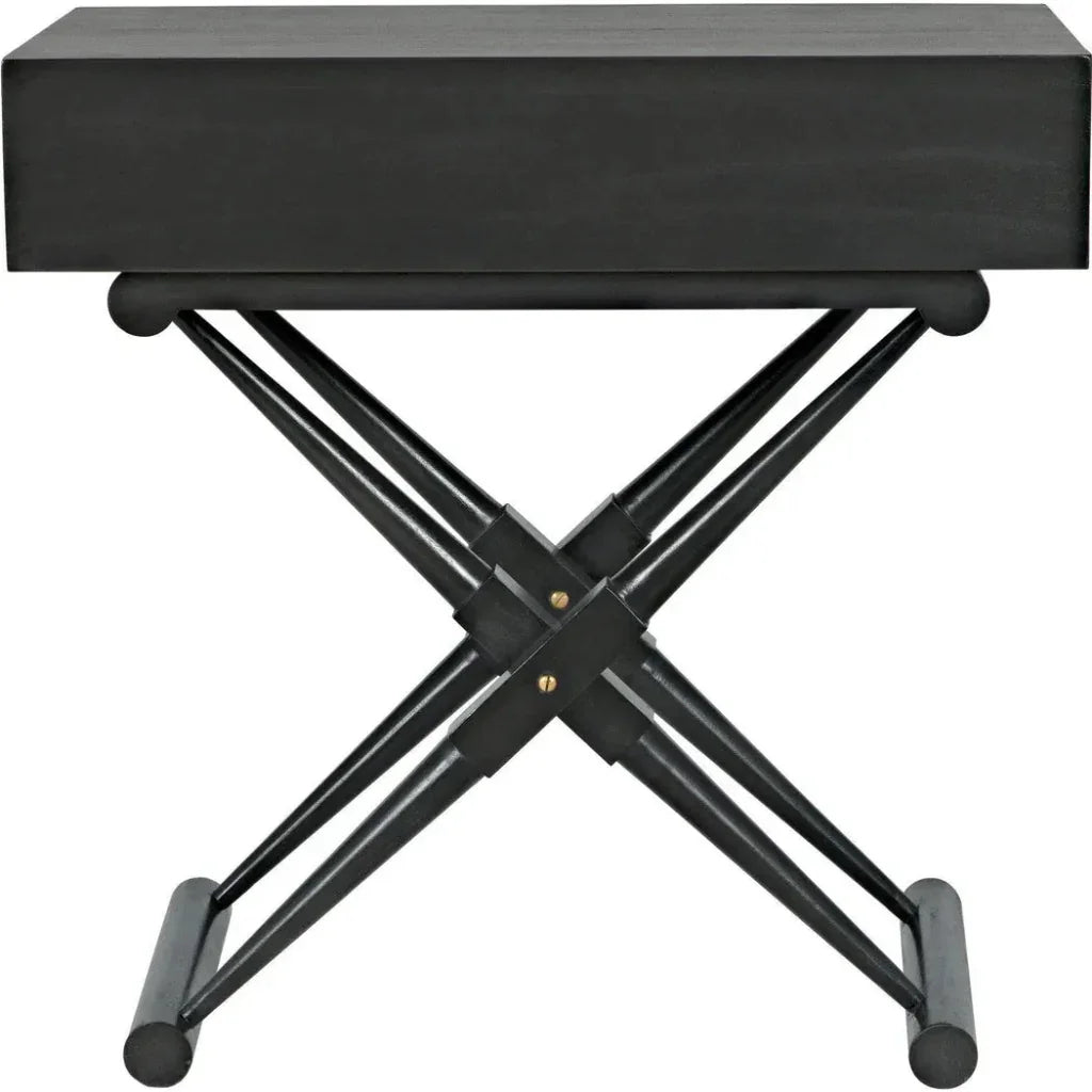 Noir Zanta Wood Rectangle Side Table