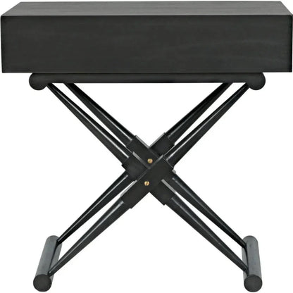 Noir Zanta Wood Rectangle Side Table