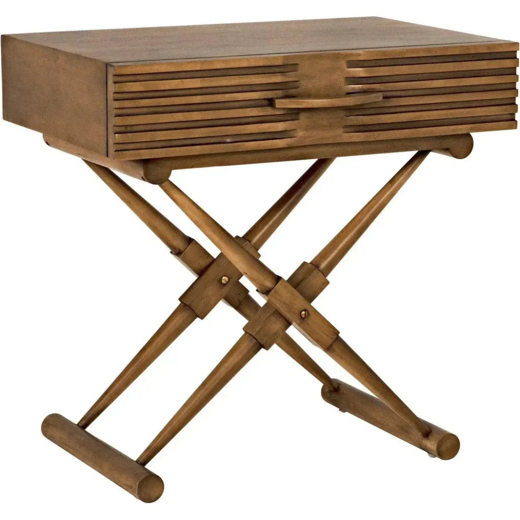 Noir Zanta Wood Rectangle Side Table