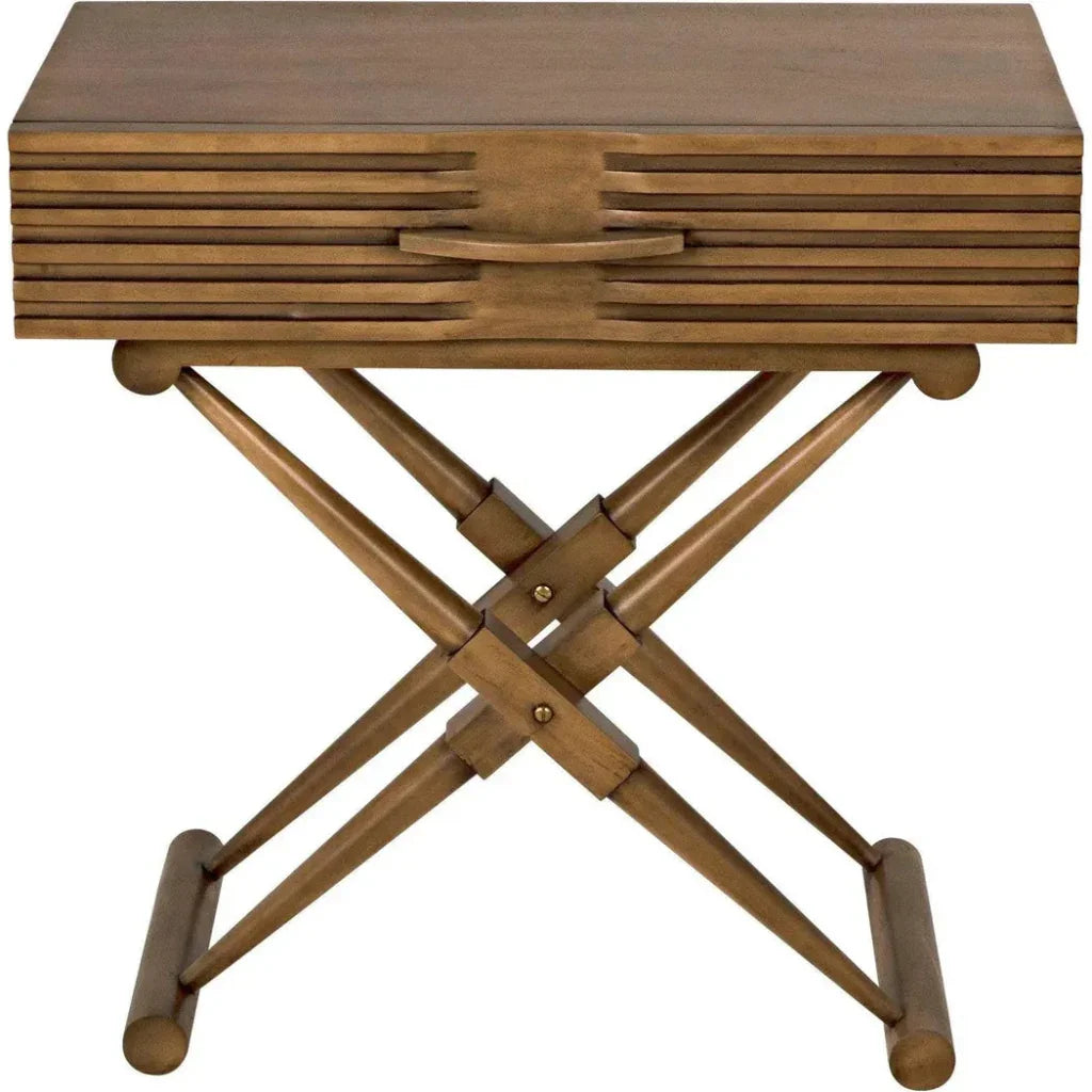 Noir Zanta Wood Rectangle Side Table