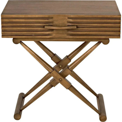 Noir Zanta Wood Rectangle Side Table