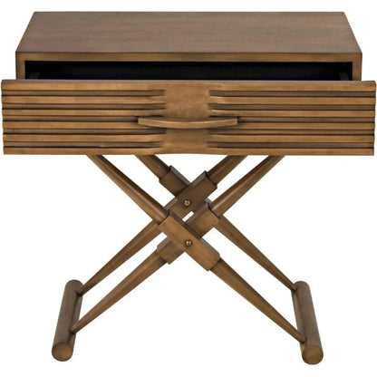 Noir Zanta Wood Rectangle Side Table