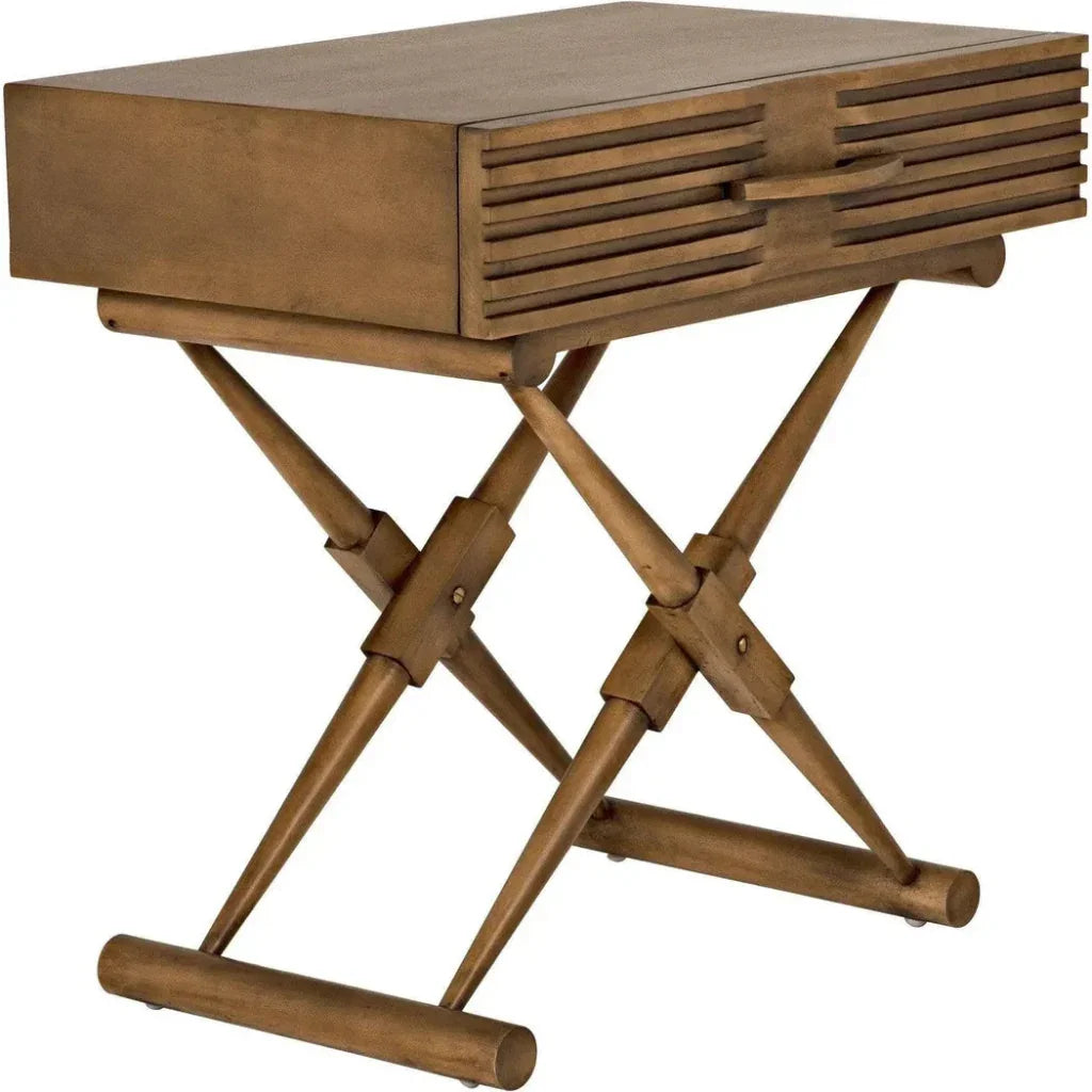 Noir Zanta Wood Rectangle Side Table