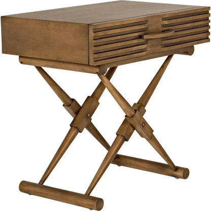 Noir Zanta Wood Rectangle Side Table
