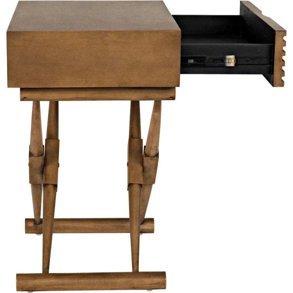 Noir Zanta Wood Rectangle Side Table