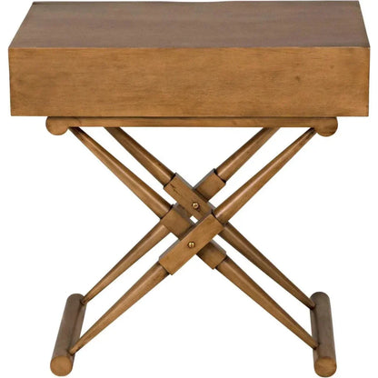 Noir Zanta Wood Rectangle Side Table