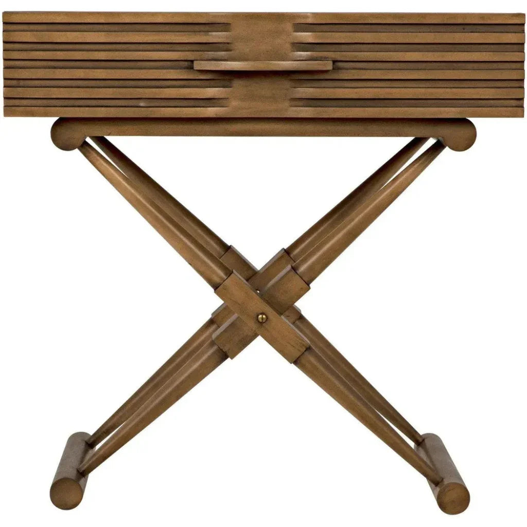 Noir Zanta Wood Rectangle Side Table