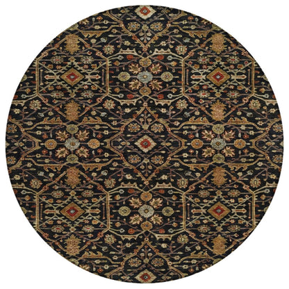 LOOMLAN Rugs Zara Black Washable Indoor-Outdoor Rug