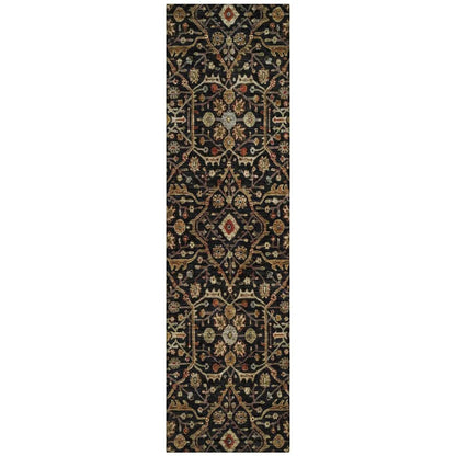 LOOMLAN Rugs Zara Black Washable Indoor-Outdoor Rug