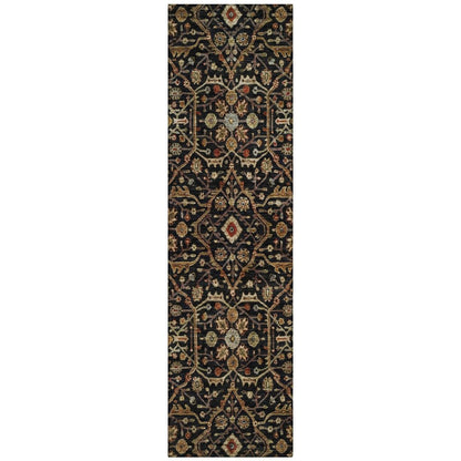 LOOMLAN Rugs Zara Black Washable Indoor-Outdoor Rug