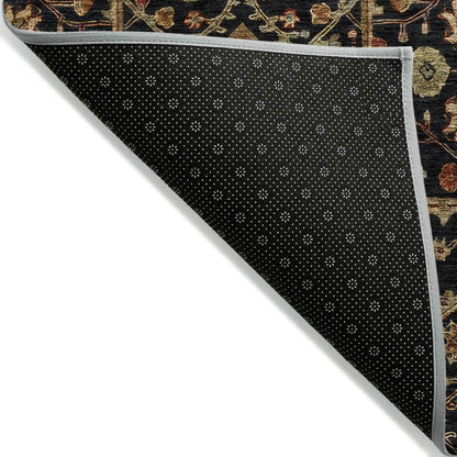 LOOMLAN Rugs Zara Black Washable Indoor-Outdoor Rug