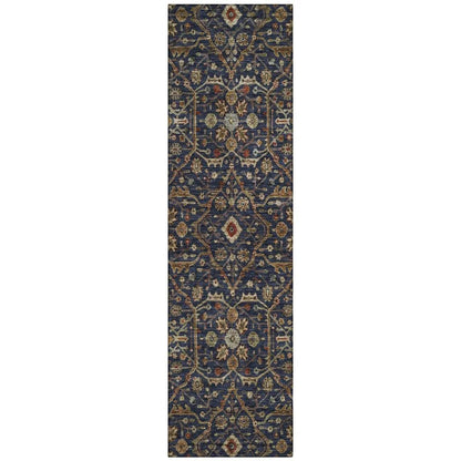 LOOMLAN Rugs Zara Blue Washable Indoor-Outdoor Rug