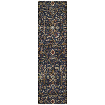 LOOMLAN Rugs Zara Blue Washable Indoor-Outdoor Rug